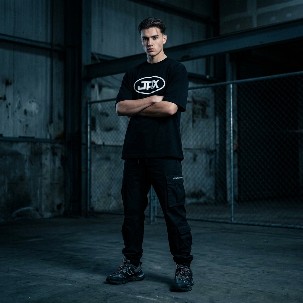 JTRX Camiseta Negra Hombre